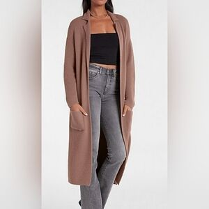 Express Women's Long Tan Cardigan Sweater